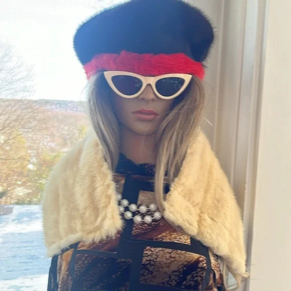 Mink Wrap Vintage Fur Handmade Scarf Wrap - Picture 8 of 9